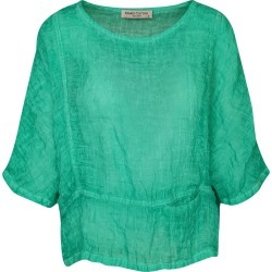 Women's Recycled Green Cotton Cropped Length Front Pocket Freddo Dye Linen Gauze Blouse-Emerald Large Haris Cotton found on Bargain Bro Philippines from Wolf & Badger US for $131.00