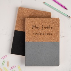 Personalised Vegan Cork Notebook For Teachers