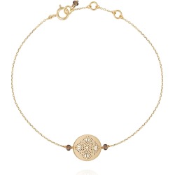 PERLE DE LUNE - Art Deco Bracelet Smokey Quartz - 9k Gold