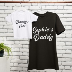 Personalised Daddy And Daddy's Girl Boy T Shirt Set
