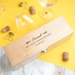 Personalised graduation wine box