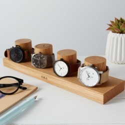 Personalised Solid Oak Watch Stand For Four Watches
