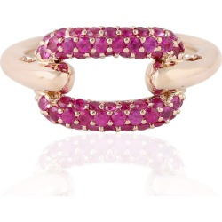 Artisan - 18Kt Rose Gold Natural Ruby Designer Ring Handmade Jewelry For Women
