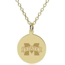 Mississippi State 14K Gold Pendant and Chain