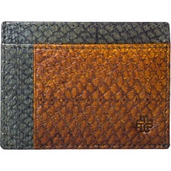 buy  MAYU - Rio Fish Leather Card Wallet Moss and Cognac cheap online