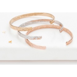 Personalised Hammered Open Bangle
