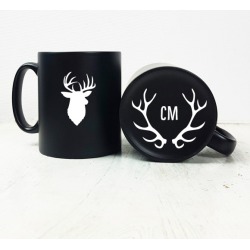 Stag's Head Carved Mug