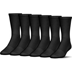 Under Armour Men's Charged Cotton Crew Socks, 6 Pack