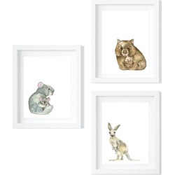 Trio of Mother and Baby Animals - Limited Edition Fine Art Prints