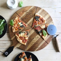 Personalised Halves Pizza Cutter And Board Set