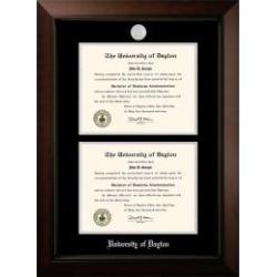 University of Dayton Legacy Double Diploma Frame