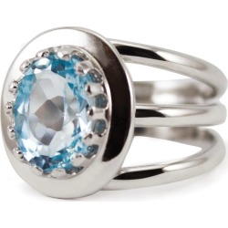 Vintouch Italy - Luccichio Sky Blue Topaz Spiral Ring
