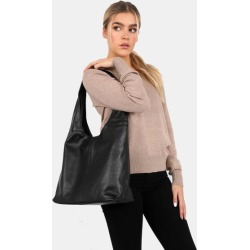 Clare soft full-grain leather should bag in black