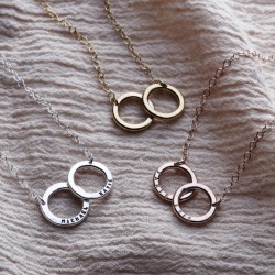 Personalised Solid Double Hoop Names Necklace