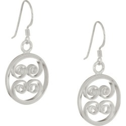 Sterling silver curls in small circles.