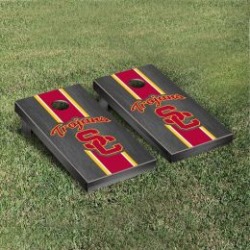 USC Trojans Cornhole Game Set Onyx Stained Stripe