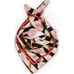 Texas and the Artichoke - Medium Carrots & Roses Silk Scarf No Border