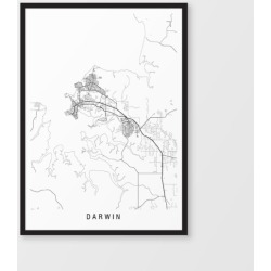 Darwin minimalist map print