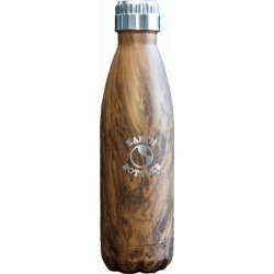 Faux wood double insulated stainless steel water bottle