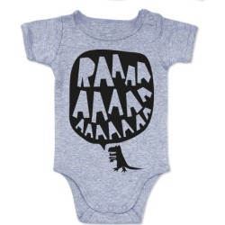 RAAAAA dinosaur onesie in black on grey