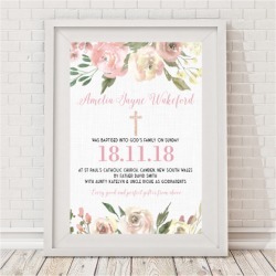Girls blooms baptism/christening print