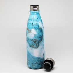 Blue marble double insulated stainless steel water bottle