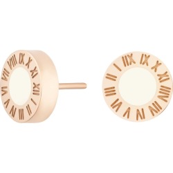 Florence London - Rose Gold Florence Studs With Cream Enamel