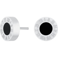 Florence London - Silver Florence Studs With Black Enamel