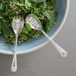 Personalised Vintage Set Of Silver Plated Serving Spoons