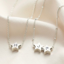 Personalised Sterling Silver Star Bead Necklace