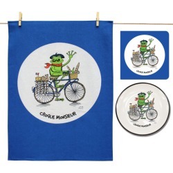 Croque Monsieur plate, tea towel & card gift pack