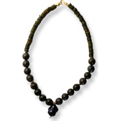 BiniBeca Design - Green Jasper And Baroque Pearl Pendant Necklace found on Bargain Bro from Wolf & Badger US for USD $223.44