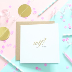 Gold foiled number card