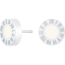 Florence London - Silver Florence Studs With Cream Enamel