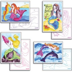 Mermaid card making pack