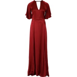 Anna Etter - Maxi Wine Viscose Red Dress Cherie With An Open Back