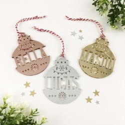 Personalised Christmas mirror name decoration