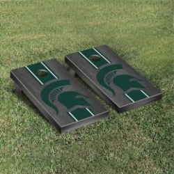 Michigan State Spartans Cornhole Game Set Onyx Stained Stripe
