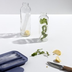 Water Bottle Ice Tray In Black Marble