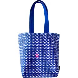 Blue paper house lux tote bag