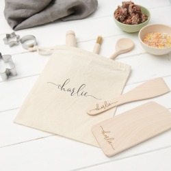 Wooden Personalised Kids' Baking Set