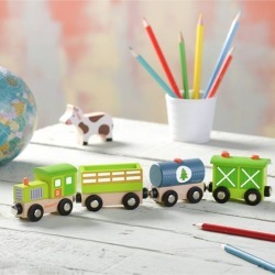 Wooden Farmyard Train Toy