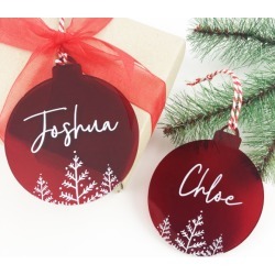 Red Christmas name decoration