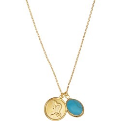 Ottoman Hands - Capricorn Zodiac Necklace with Turquoise Charm
