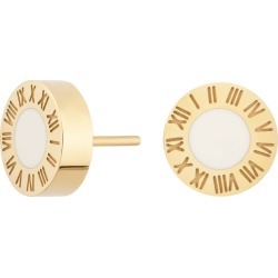 Florence London - Gold Florence Studs With Cream Enamel
