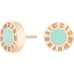 Florence London - Rose Gold Florence Studs With Turquoise Enamel