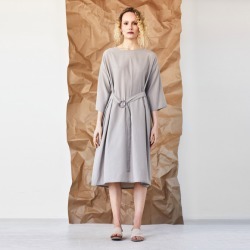 Sandstone Dress in Beige Crinkle