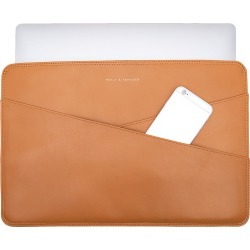 Holly & Tanager - 15 Inch Leather Laptop Sleeve In Caramel