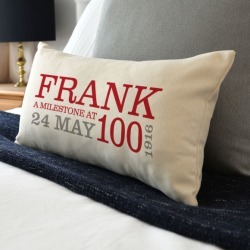 Personalised 100th Birthday Rectangular Cushion