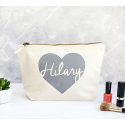 Personalised Heart Make Up Bag